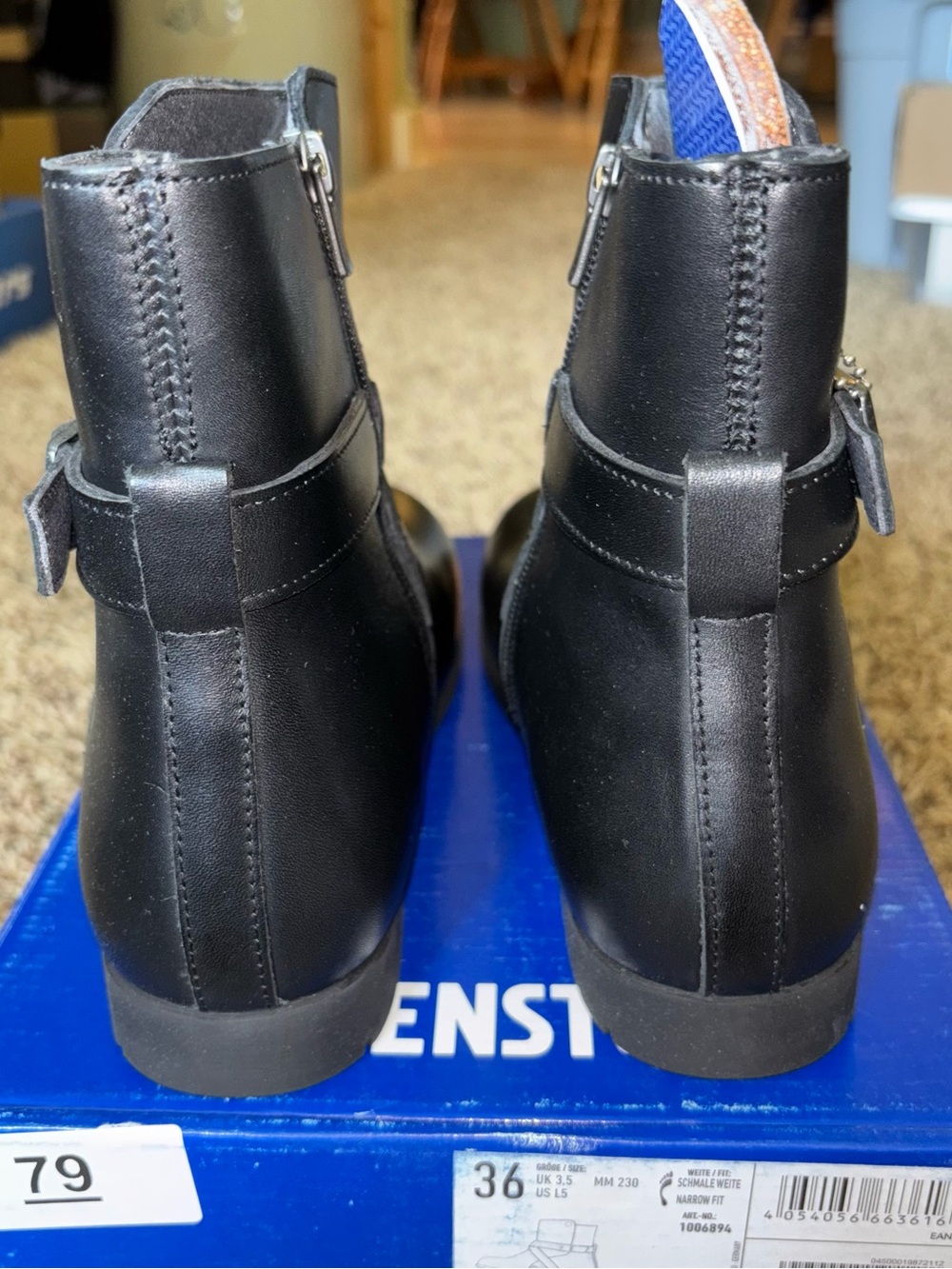 Birkenstock Size EU 36 Women’s 5 Collins Leather Ankle Boots Black Narrow Fit - Picture 3 of 6